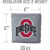 YouTheFan Officially-Licensed NCAA Set of 8 Cornhole Bags – All Weather Dual Sided Slide & Stop – Regulation Size with Carry case(Ohio State Buckeyes)
