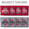YouTheFan Officially-Licensed NCAA Set of 8 Cornhole Bags – All Weather Dual Sided Slide & Stop – Regulation Size with Carry case(Ohio State Buckeyes)