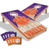 YouTheFan NCAA 2′ x 4′ Slogan Series Professional Wood Cornhole Game with Logo Bags(Clemson Tigers)