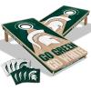 YouTheFan NCAA 2′ x 4′ Slogan Series Professional Wood Cornhole Game with Logo Bags(Michigan State Spartans)
