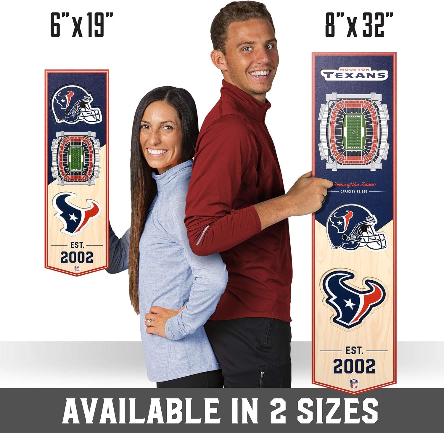 imageYouTheFan NFL 3D Stadium Banner 8 x 32 InchesHouston Texans