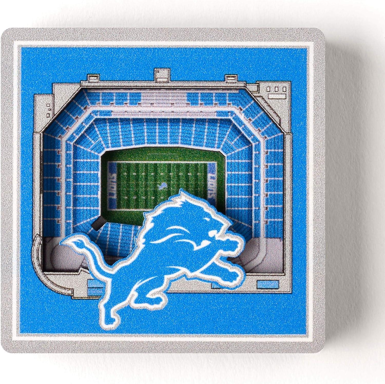 imageYouTheFan NFL Detroit Lions 3D StadiumView Magnets Ford Field