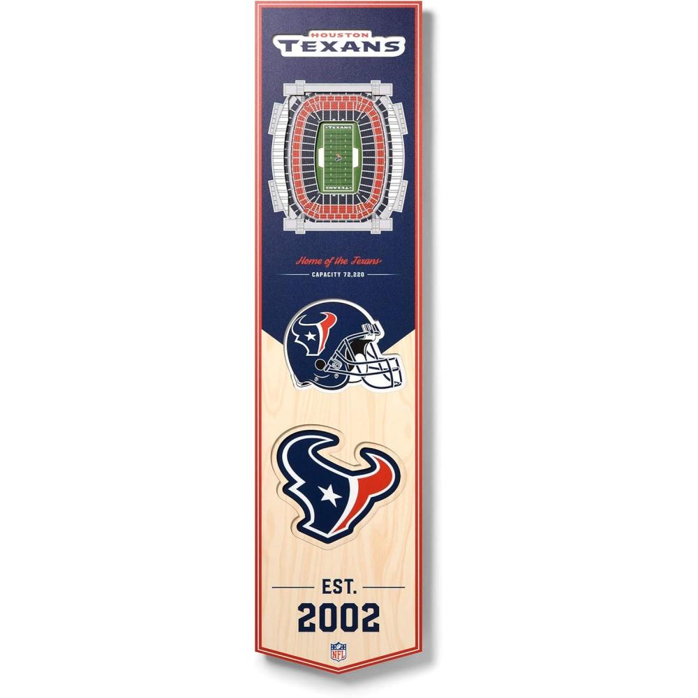 imageYouTheFan NFL 3D Stadium Banner 8 x 32 InchesHouston Texans
