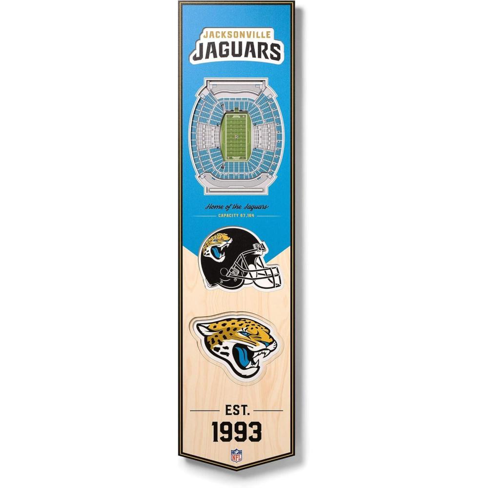 imageYouTheFan NFL 3D Stadium Banner 8 x 32 InchesJacksonville Jaguars
