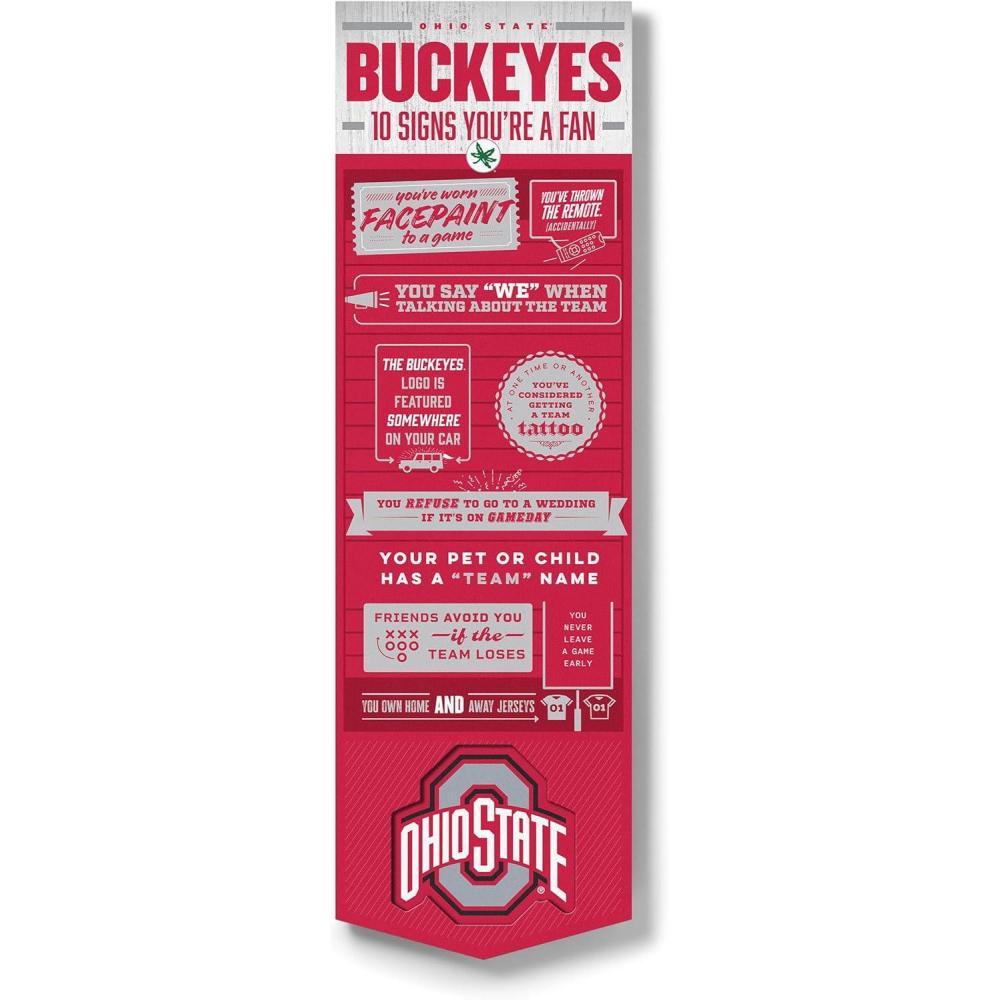 imageYouTheFan Officiallylicensed NCAA 6x19 Top 10 Signs Banner humorous descriptions fun sports fan phrases original design indoor team wall decor fan giftOhio State Buckeyes