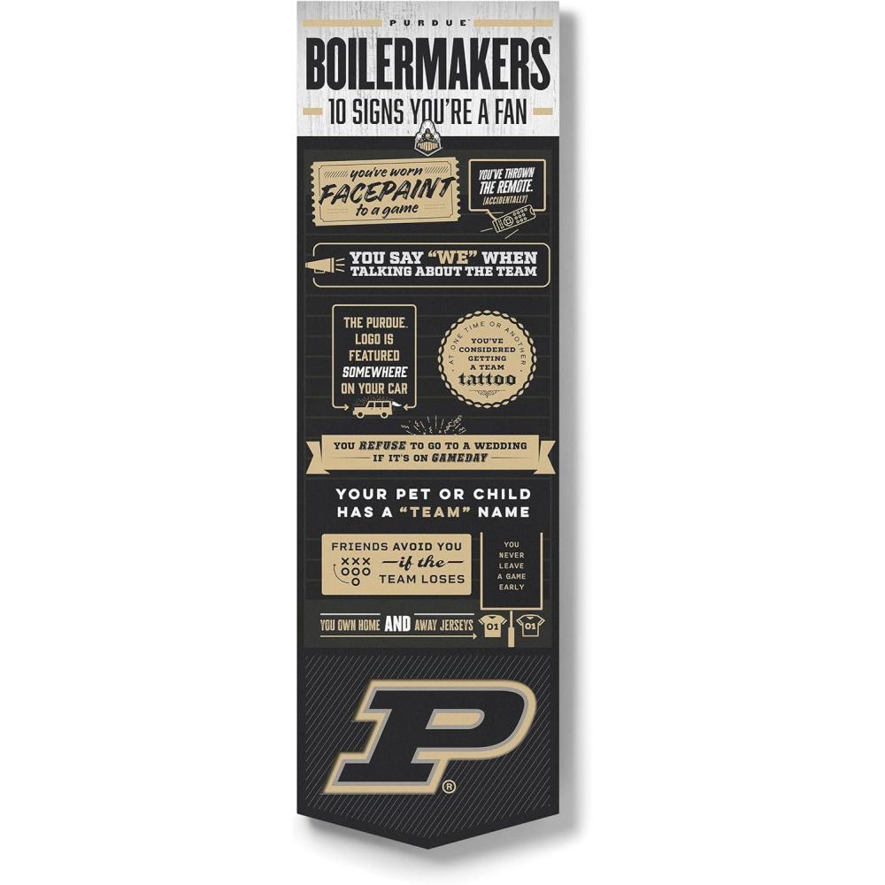 imageYouTheFan Officiallylicensed NCAA 6x19 Top 10 Signs Banner  humorous descriptions  fun sports fan phrases original design indoor team wall decor fan giftPurdue Boilermakers