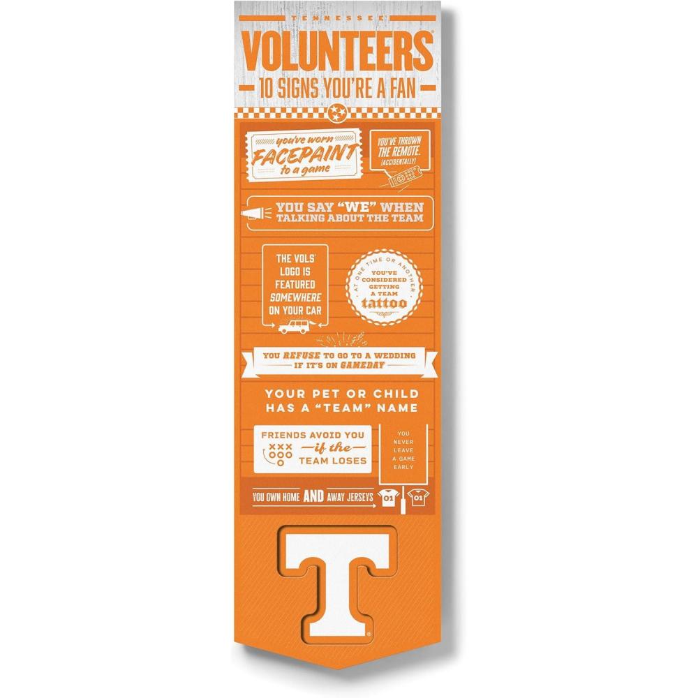 imageYouTheFan Officiallylicensed NCAA 6x19 Top 10 Signs Banner  humorous descriptions  fun sports fan phrases original design indoor team wall decor fan giftTennessee Volunteers