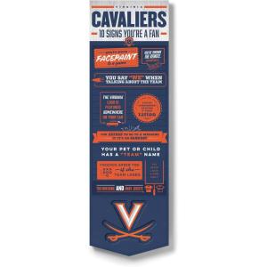 YouTheFan Officially-licensed NCAA 6×19 Top 10 Signs Banner – humorous descriptions – fun sports fan phrases, original design, indoor team wall decor fan gift(Virginia Cavaliers)