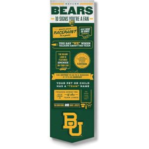 YouTheFan Officially-licensed NCAA 6×19 Top 10 Signs Banner – humorous descriptions – fun sports fan phrases, original design, indoor team wall decor fan gift(Baylor Bears)