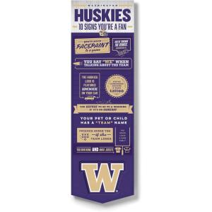 YouTheFan Officially-licensed NCAA 6×19 Top 10 Signs Banner – humorous descriptions – fun sports fan phrases, original design, indoor team wall decor fan gift(Washington Huskies)