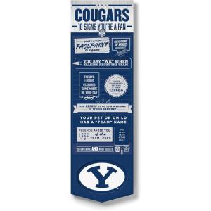 YouTheFan Officially-licensed NCAA 6×19 Top 10 Signs Banner – humorous descriptions – fun sports fan phrases, original design, indoor team wall decor fan gift(BYU Cougars)