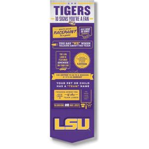 YouTheFan Officially-licensed NCAA 6×19 Top 10 Signs Banner – humorous descriptions – fun sports fan phrases, original design, indoor team wall decor fan gift(LSU Tigers)