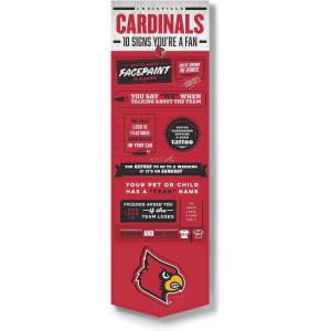YouTheFan Officially-licensed NCAA 6×19 Top 10 Signs Banner – humorous descriptions – fun sports fan phrases, original design, indoor team wall decor fan gift(Louisville Cardinals)