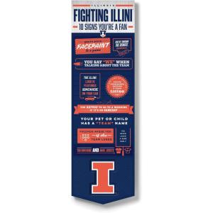 YouTheFan Officially-licensed NCAA 6×19 Top 10 Signs Banner – humorous descriptions – fun sports fan phrases, original design, indoor team wall decor fan gift(Illinois Fighting illini)
