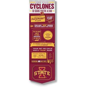 YouTheFan Officially-licensed NCAA 6×19 Top 10 Signs Banner – humorous descriptions – fun sports fan phrases, original design, indoor team wall decor fan gift(Iowa State Cyclones)