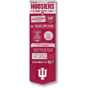 YouTheFan Officially-licensed NCAA 6×19 Top 10 Signs Banner – humorous descriptions – fun sports fan phrases, original design, indoor team wall decor fan gift(Indiana Hoosiers)