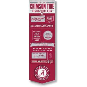YouTheFan Officially-licensed NCAA 6×19 Top 10 Signs Banner – humorous descriptions – fun sports fan phrases, original design, indoor team wall decor fan gift(Alabama Crimson Tide)