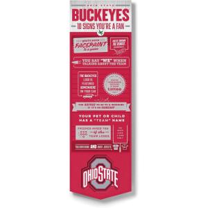 YouTheFan Officially-licensed NCAA 6×19 Top 10 Signs Banner – humorous descriptions – fun sports fan phrases, original design, indoor team wall decor fan gift(Ohio State Buckeyes)