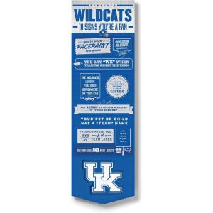 YouTheFan Officially-licensed NCAA 6×19 Top 10 Signs Banner – humorous descriptions – fun sports fan phrases, original design, indoor team wall decor fan gift(Kentucky Wildcats)
