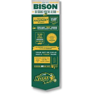 YouTheFan Officially-licensed NCAA 6×19 Top 10 Signs Banner – humorous descriptions – fun sports fan phrases, original design, indoor team wall decor fan gift(North Dakota State Bison)