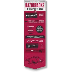YouTheFan Officially-licensed NCAA 6×19 Top 10 Signs Banner – humorous descriptions – fun sports fan phrases, original design, indoor team wall decor fan gift(Arkansas Razorbacks)
