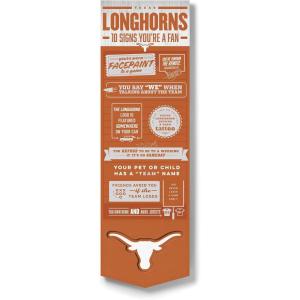 YouTheFan Officially-licensed NCAA 6×19 Top 10 Signs Banner – humorous descriptions – fun sports fan phrases, original design, indoor team wall decor fan gift(Texas Longhorns)