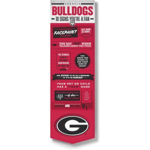 YouTheFan Officially-licensed NCAA 6×19 Top 10 Signs Banner – humorous descriptions – fun sports fan phrases, original design, indoor team wall decor fan gift(Georgia Bulldogs)