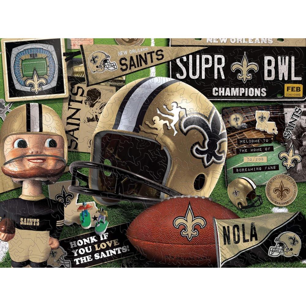 imageYouTheFan NFL Wooden Retro Series Puzzle 1775 x 1325 Inches 333 PiecesNew Orleans Saints
