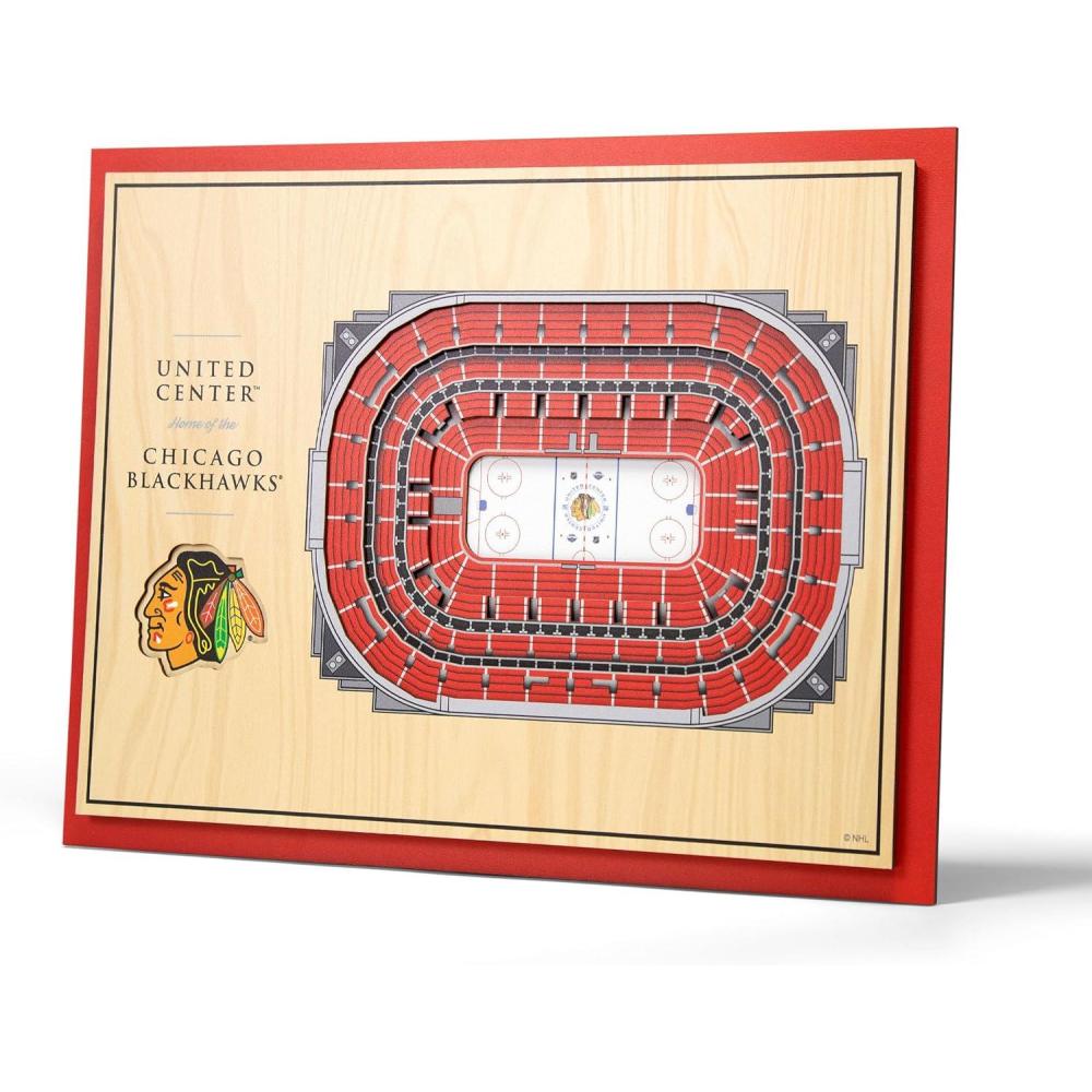 imageYouTheFan NHL 5Layer 17 x 13 StadiumViews 3D Wall ArtChicago Blackhawks