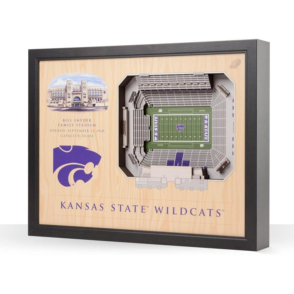imageYouTheFan NCAA 25Layer StadiumView Wall ArtKansas State Wildcats FB