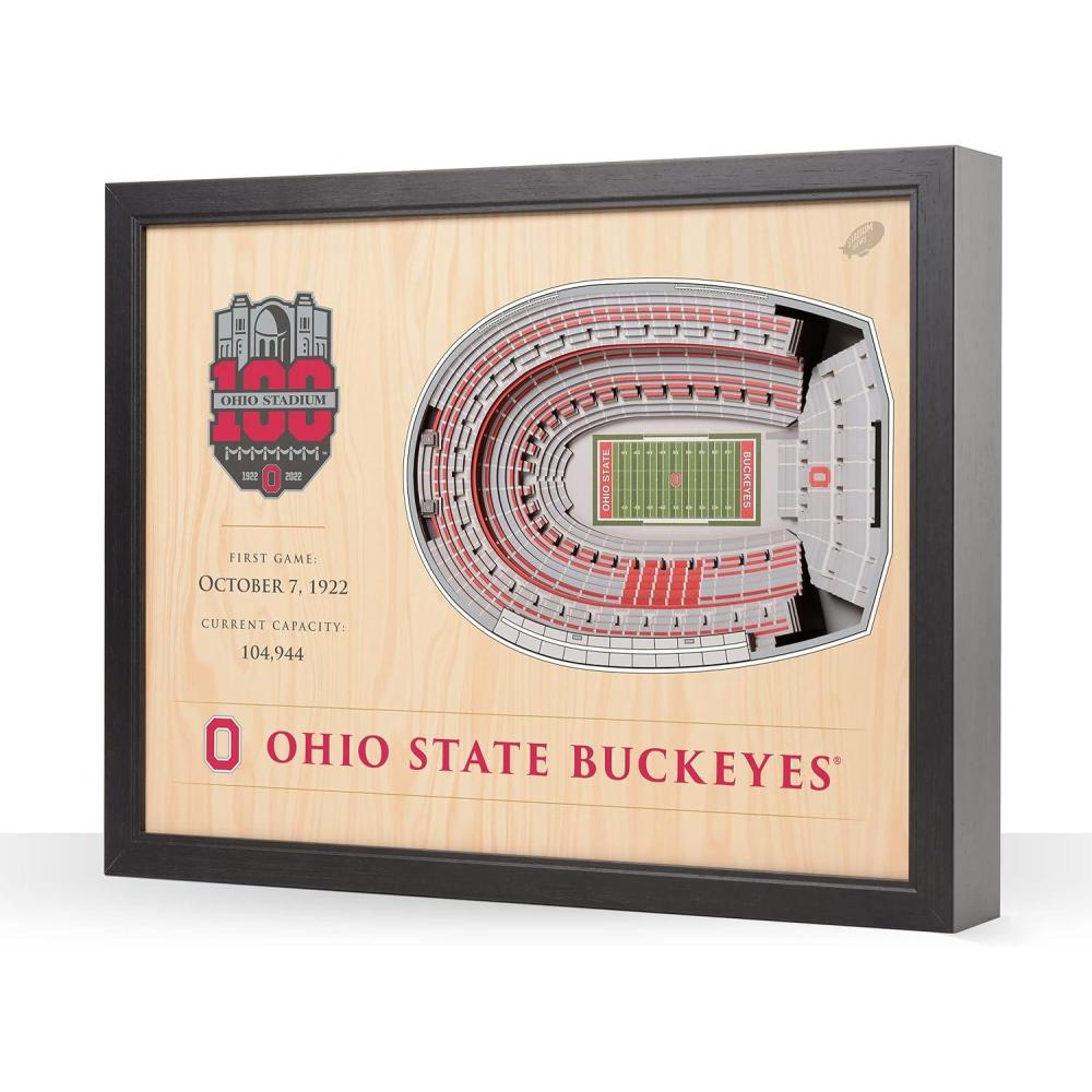 imageYouTheFan NCAA 25Layer StadiumView Wall ArtOhio State Buckeyes 100th