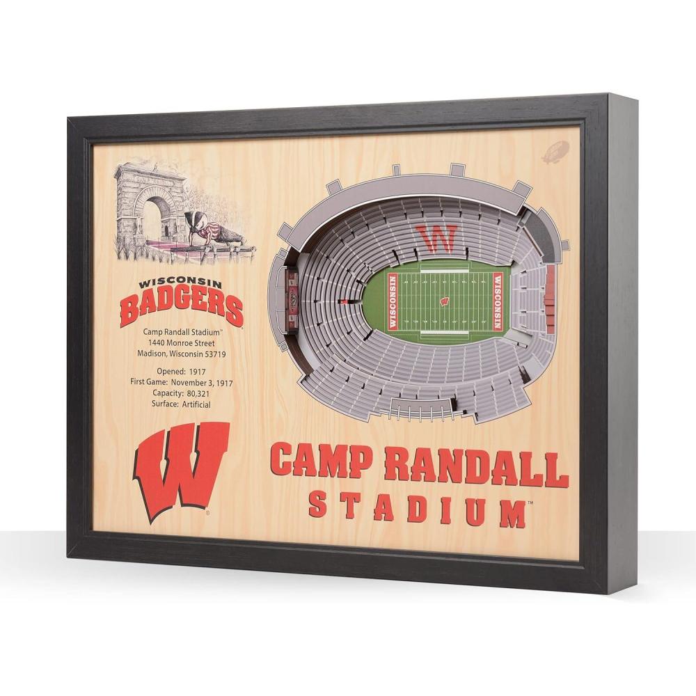 imageYouTheFan NCAA 25Layer StadiumView Wall ArtWisconsin Badgers FB