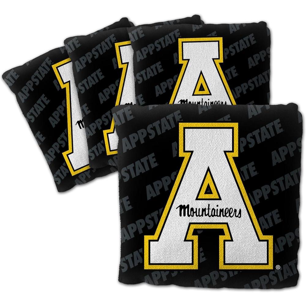 imageYouTheFan OfficiallyLicensed NCAA Set of 4 Cornhole Bags  All Weather Regulation 6 x 6 Size  16oz Weight  Designed in USAAppalachian State Mountaineers  Black