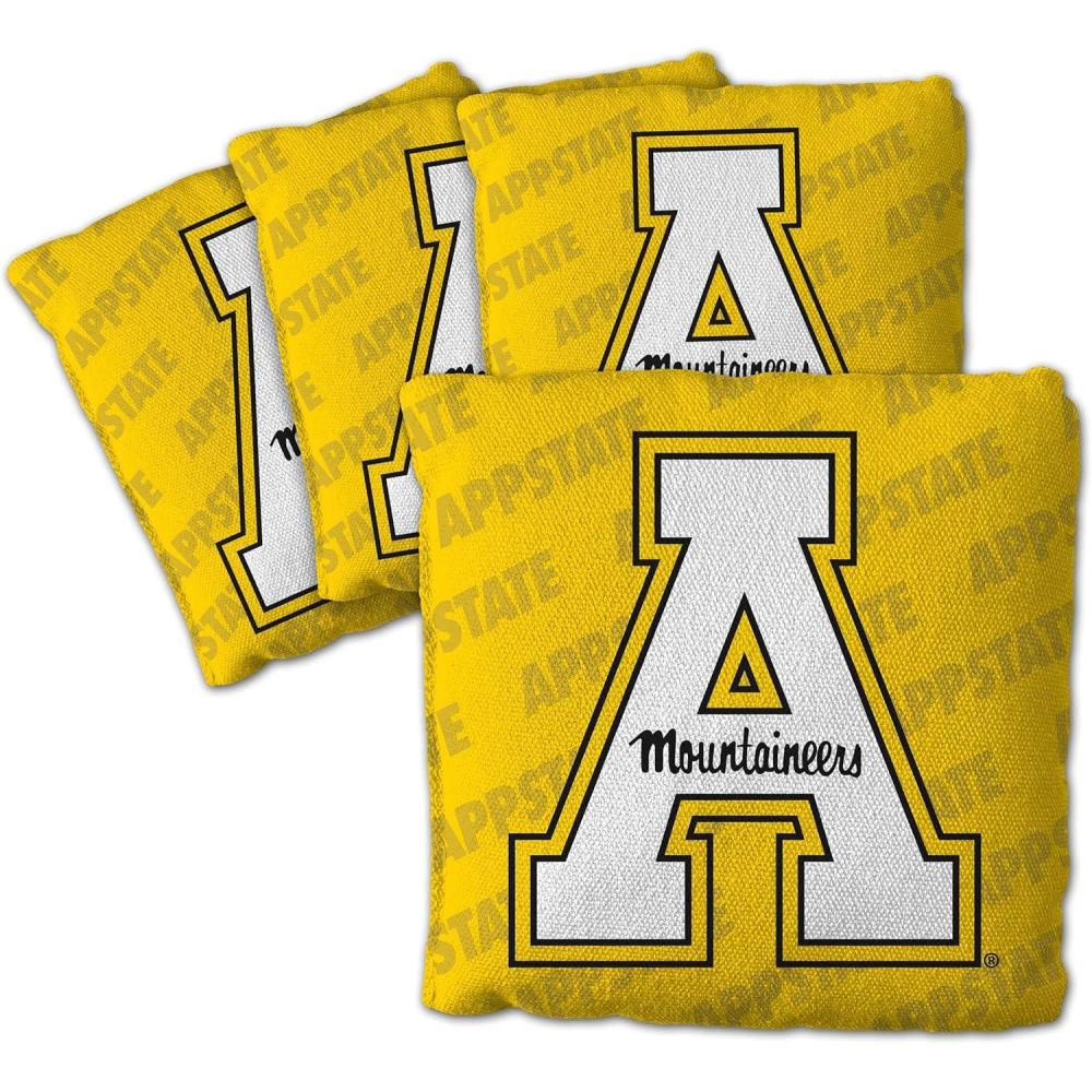imageYouTheFan OfficiallyLicensed NCAA Set of 4 Cornhole Bags  All Weather Regulation 6 x 6 Size  16oz Weight  Designed in USAAppalachian State Mountaineers  Yellow