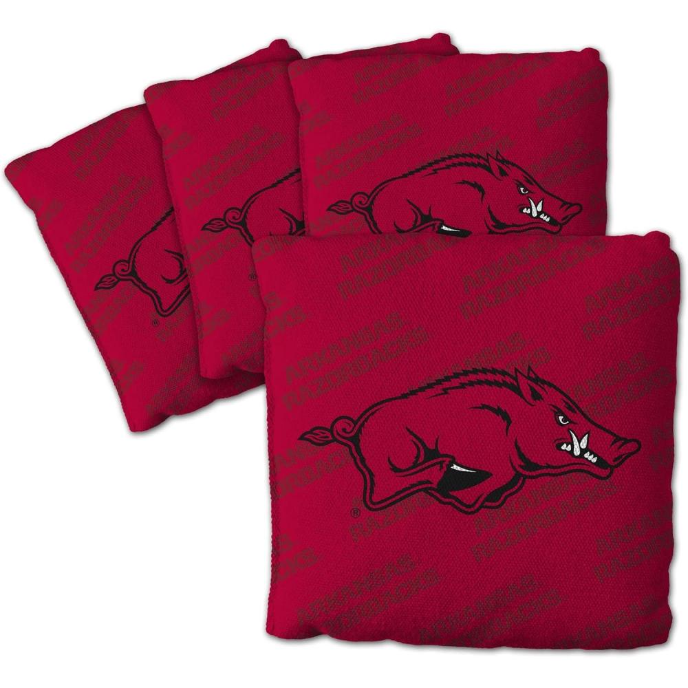 imageYouTheFan OfficiallyLicensed NCAA Set of 4 Cornhole Bags  All Weather Regulation 6 x 6 Size  16oz Weight  Designed in USAArkansas Razorbacks  Red