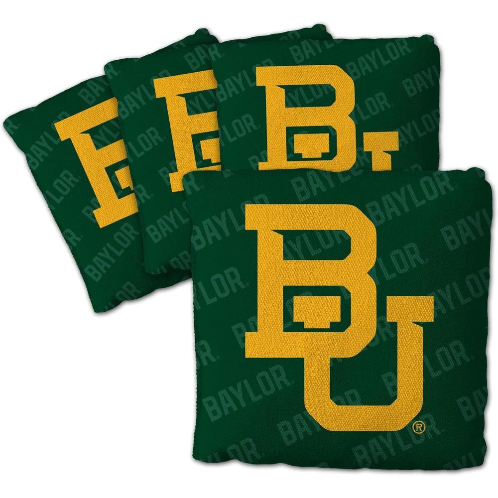 imageYouTheFan OfficiallyLicensed NCAA Set of 4 Cornhole Bags  All Weather Regulation 6 x 6 Size  16oz Weight  Designed in USABaylor Bears  Green