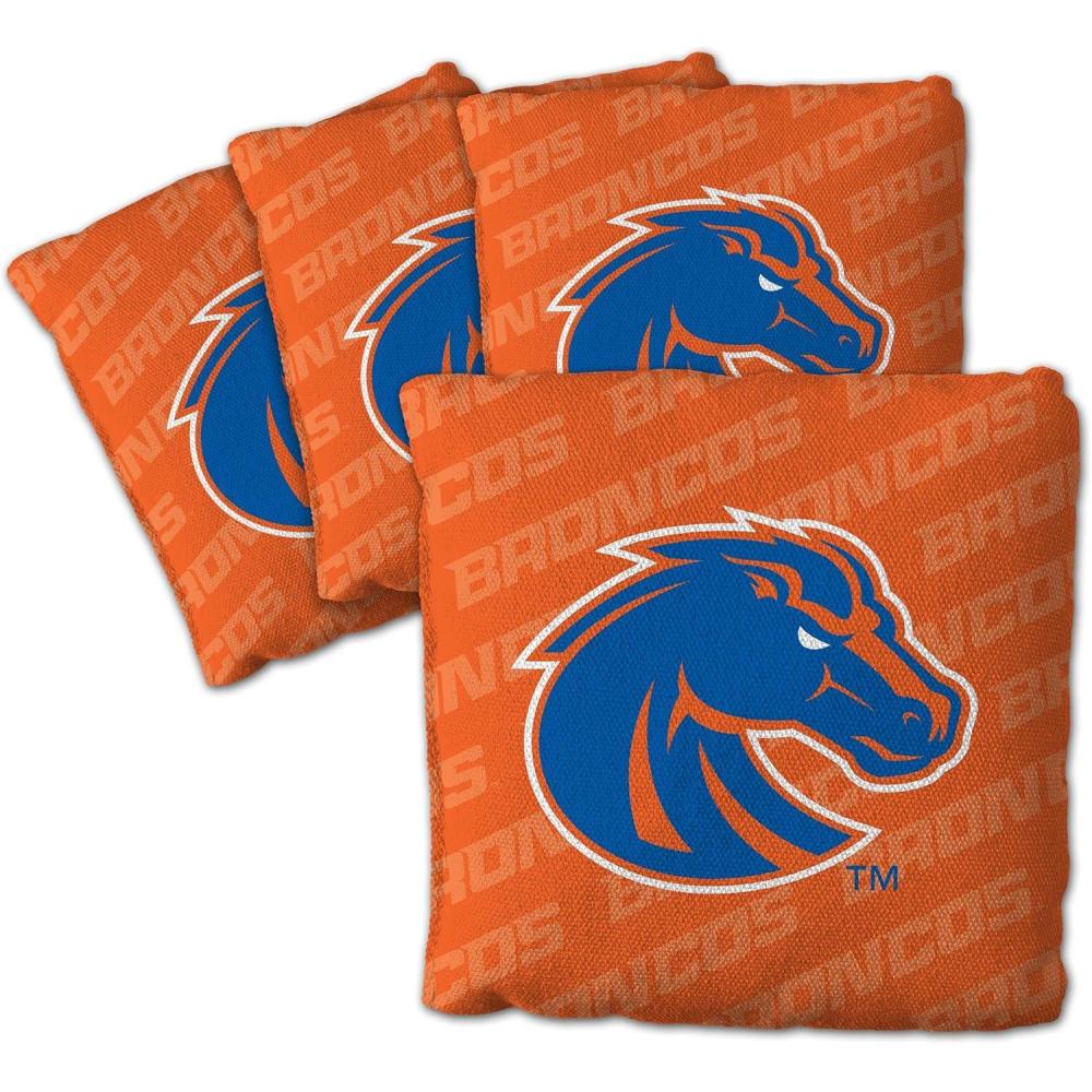 imageYouTheFan OfficiallyLicensed NCAA Set of 4 Cornhole Bags  All Weather Regulation 6 x 6 Size  16oz Weight  Designed in USABoise State Broncos  Orange