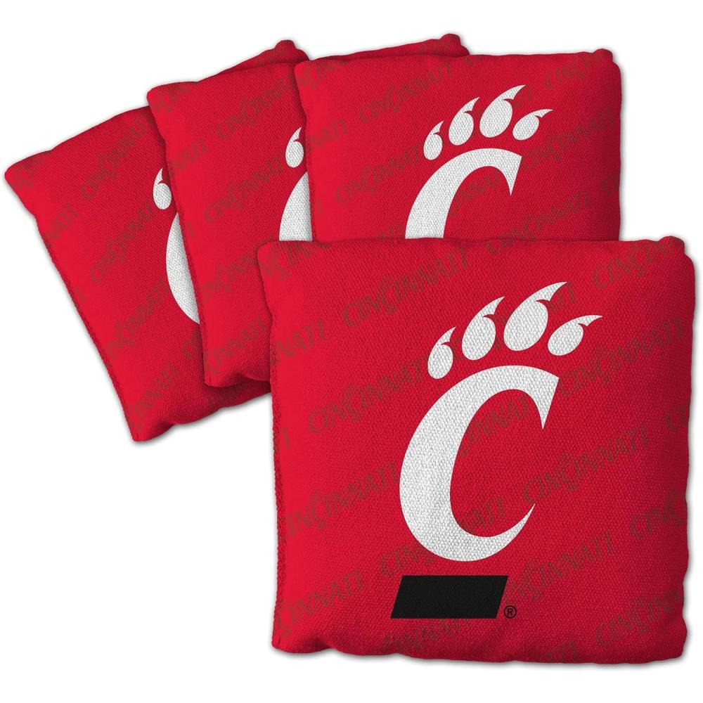 imageYouTheFan OfficiallyLicensed NCAA Set of 4 Cornhole Bags All Weather Regulation 6 x 6 Size 16oz Weight Designed in USACincinnati Bearcats Red