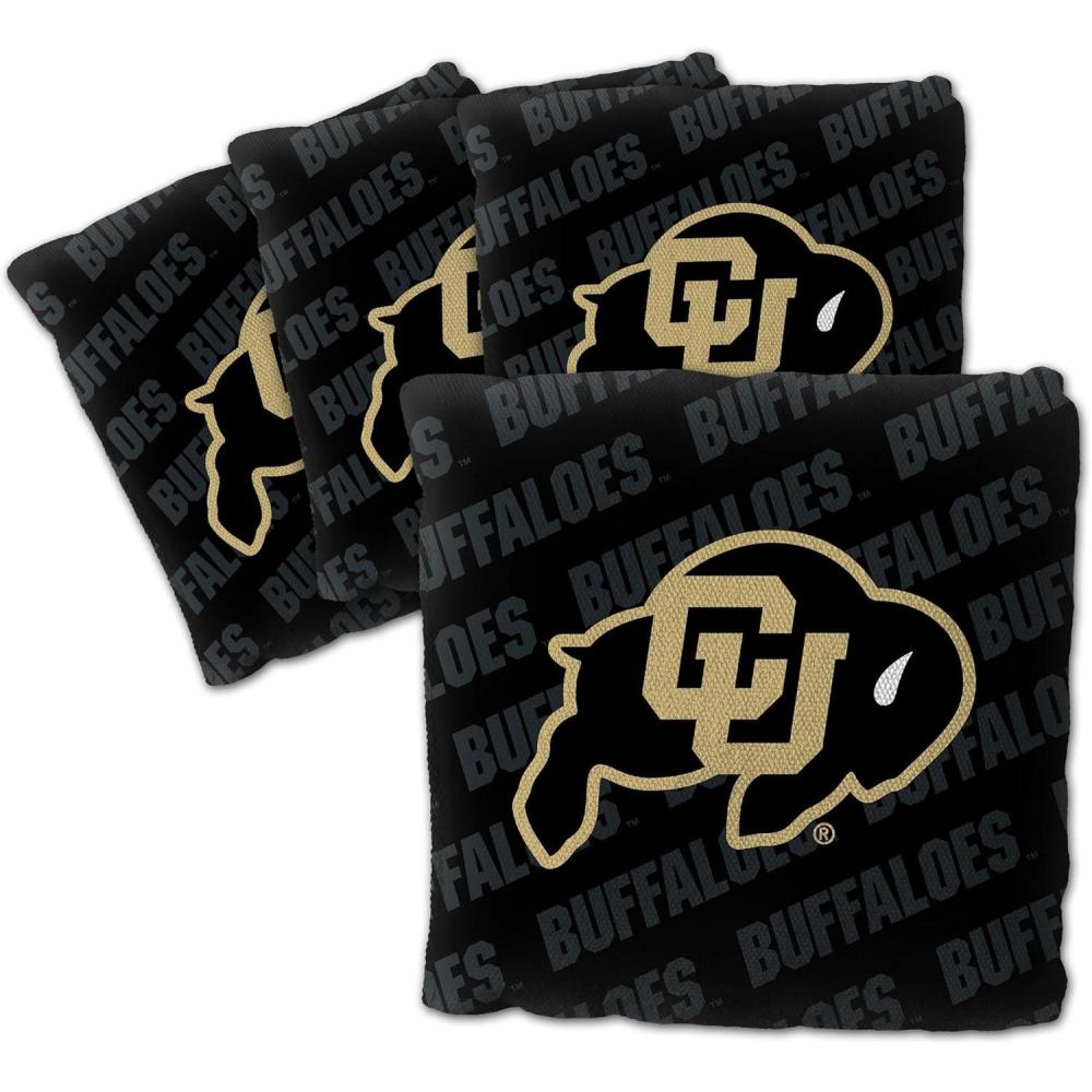 imageYouTheFan OfficiallyLicensed NCAA Set of 4 Cornhole Bags  All Weather Regulation 6 x 6 Size  16oz Weight  Designed in USAColorado Buffaloes  Black