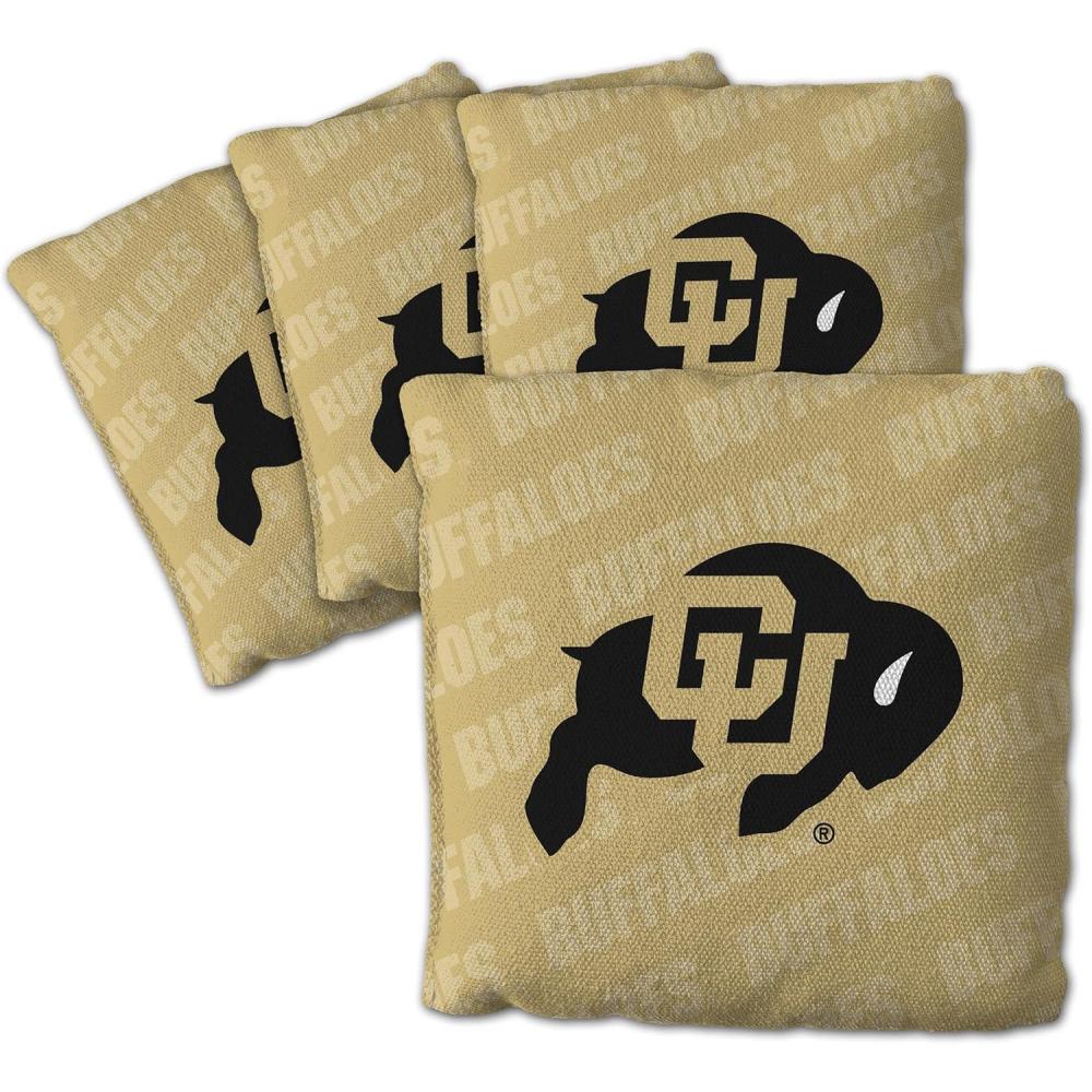 imageYouTheFan OfficiallyLicensed NCAA Set of 4 Cornhole Bags  All Weather Regulation 6 x 6 Size  16oz Weight  Designed in USAColorado Buffaloes  Gold