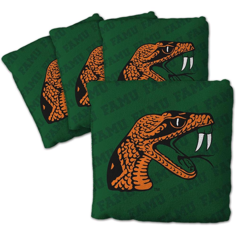 imageYouTheFan OfficiallyLicensed NCAA Set of 4 Cornhole Bags  All Weather Regulation 6 x 6 Size  16oz Weight  Designed in USAFlorida AM Rattler  Green