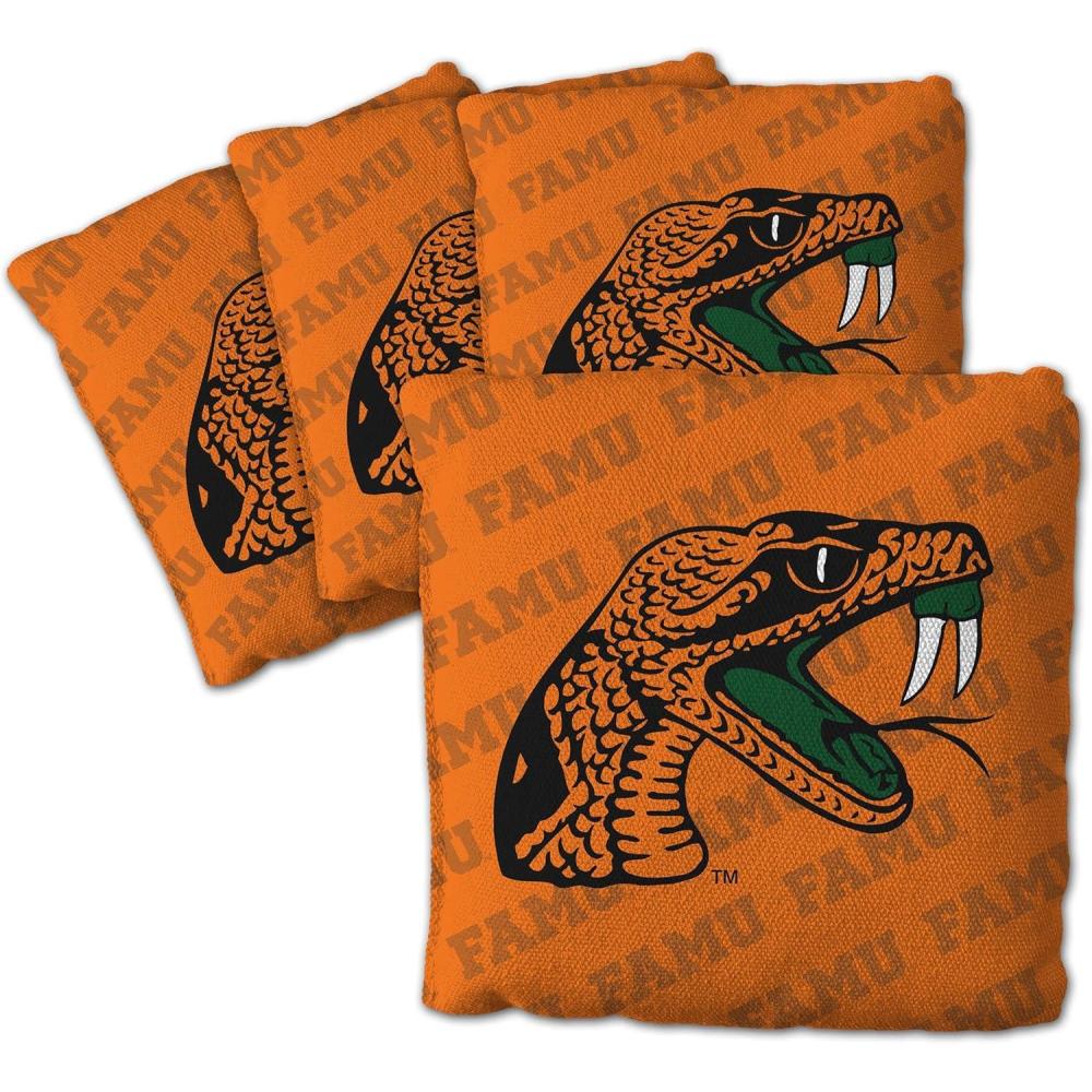 imageYouTheFan OfficiallyLicensed NCAA Set of 4 Cornhole Bags  All Weather Regulation 6 x 6 Size  16oz Weight  Designed in USAFlorida AM Rattler  Orange
