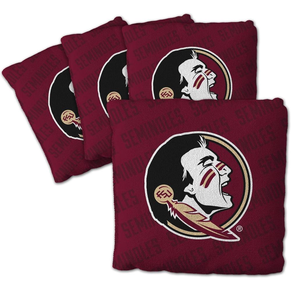 imageYouTheFan OfficiallyLicensed NCAA Set of 4 Cornhole Bags All Weather Regulation 6 x 6 Size 16oz Weight Designed in USAFlorida State Seminoles Maroon
