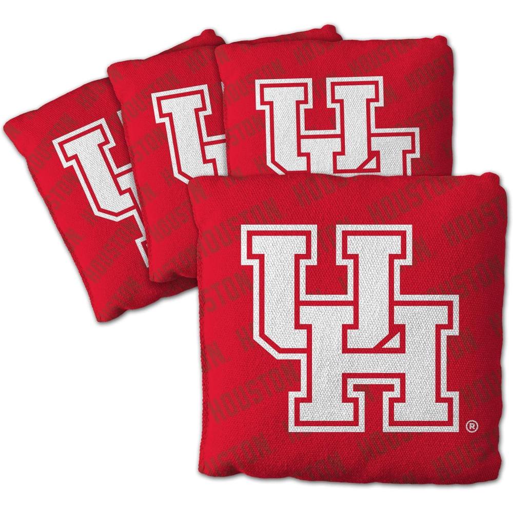 imageYouTheFan OfficiallyLicensed NCAA Set of 4 Cornhole Bags All Weather Regulation 6 x 6 Size 16oz Weight Designed in USAHouston Cougars Red