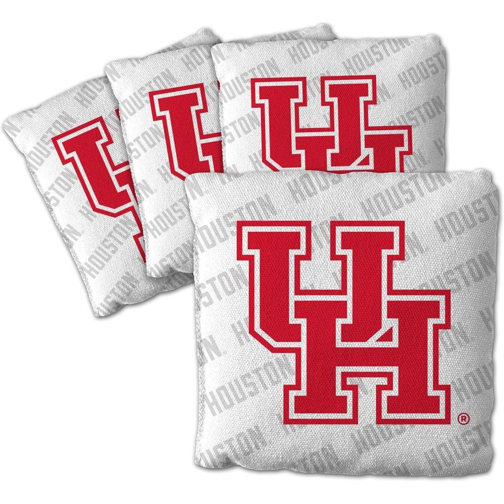 imageYouTheFan OfficiallyLicensed NCAA Set of 4 Cornhole Bags  All Weather Regulation 6 x 6 Size  16oz Weight  Designed in USAHouston Cougars  White