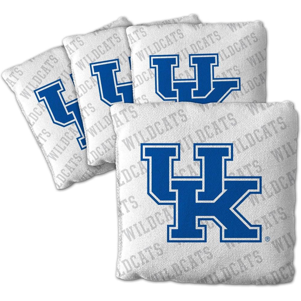 imageYouTheFan OfficiallyLicensed NCAA Set of 4 Cornhole Bags  All Weather Regulation 6 x 6 Size  16oz Weight  Designed in USAKentucky Wildcats  White