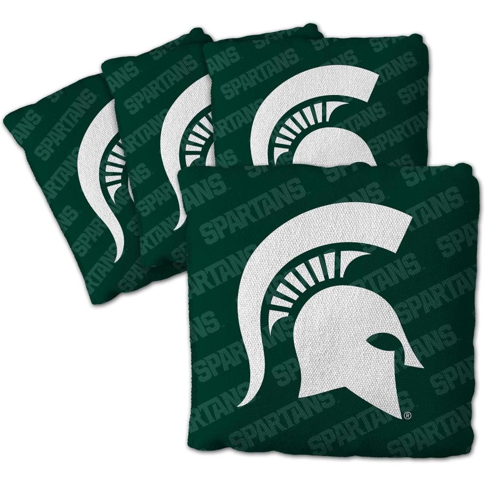 imageYouTheFan OfficiallyLicensed NCAA Set of 4 Cornhole Bags  All Weather Regulation 6 x 6 Size  16oz Weight  Designed in USAMichigan State Spartans  Green