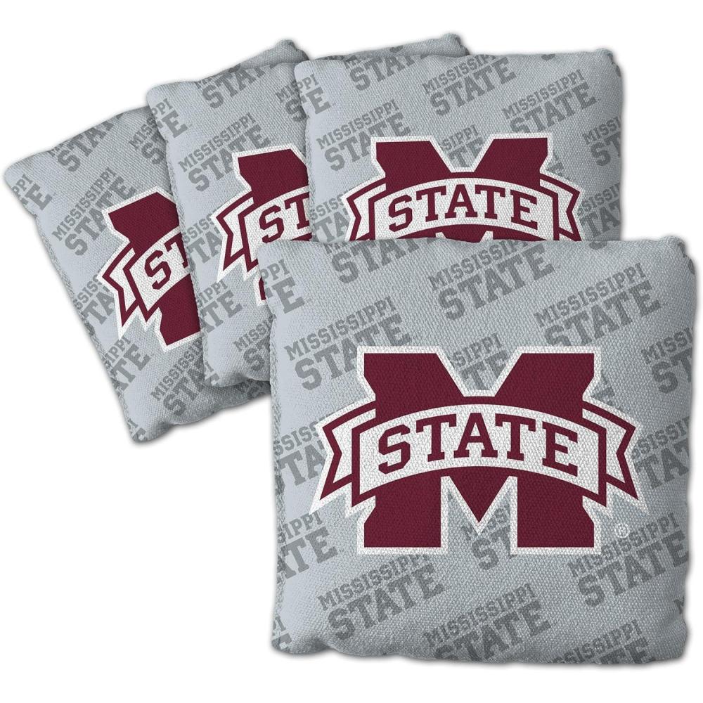 imageYouTheFan OfficiallyLicensed NCAA Set of 4 Cornhole Bags  All Weather Regulation 6 x 6 Size  16oz Weight  Designed in USAMississippi State Bulldogs  Grey