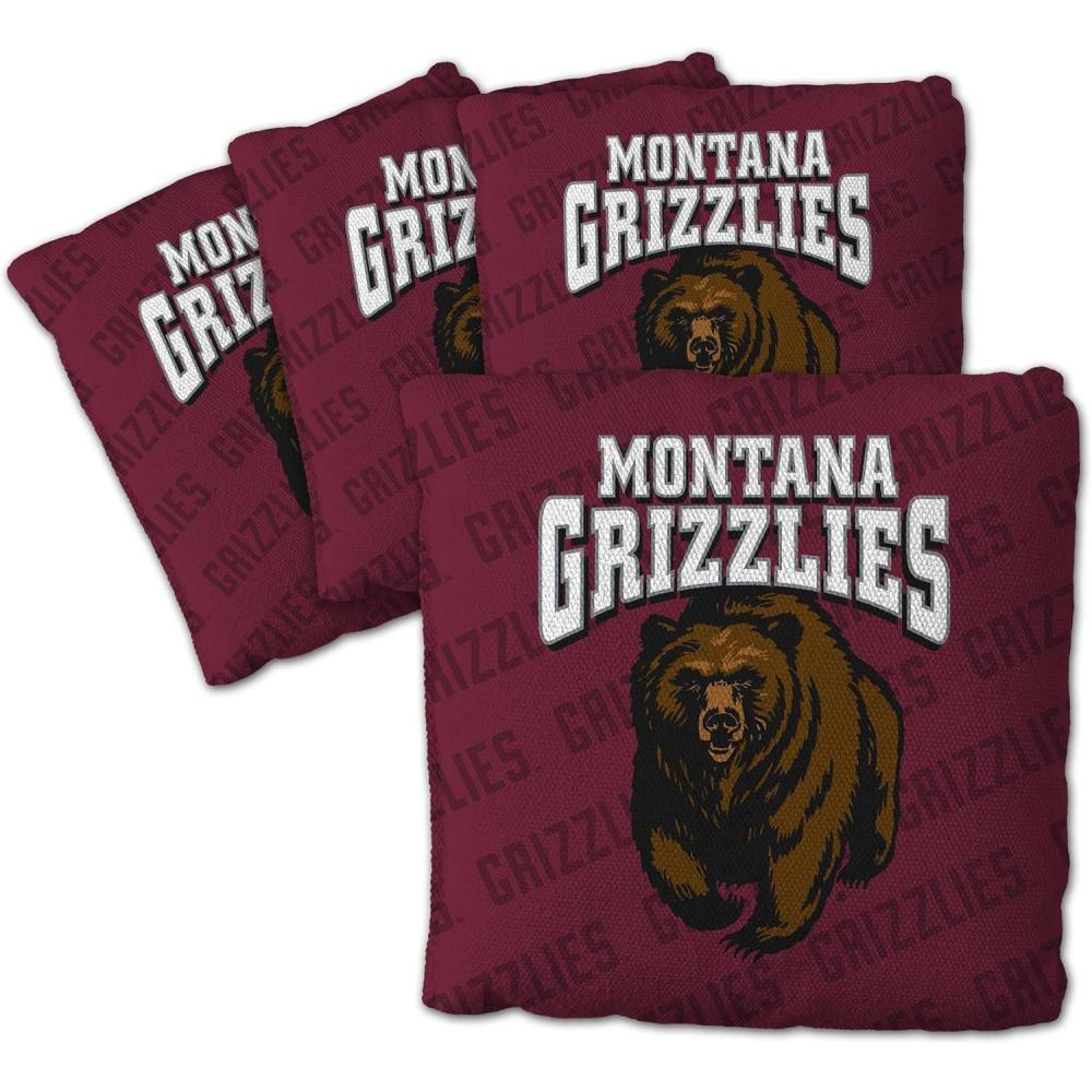 imageYouTheFan OfficiallyLicensed NCAA Set of 4 Cornhole Bags All Weather Regulation 6 x 6 Size 16oz Weight Designed in USAMontana Grizzlies Maroon