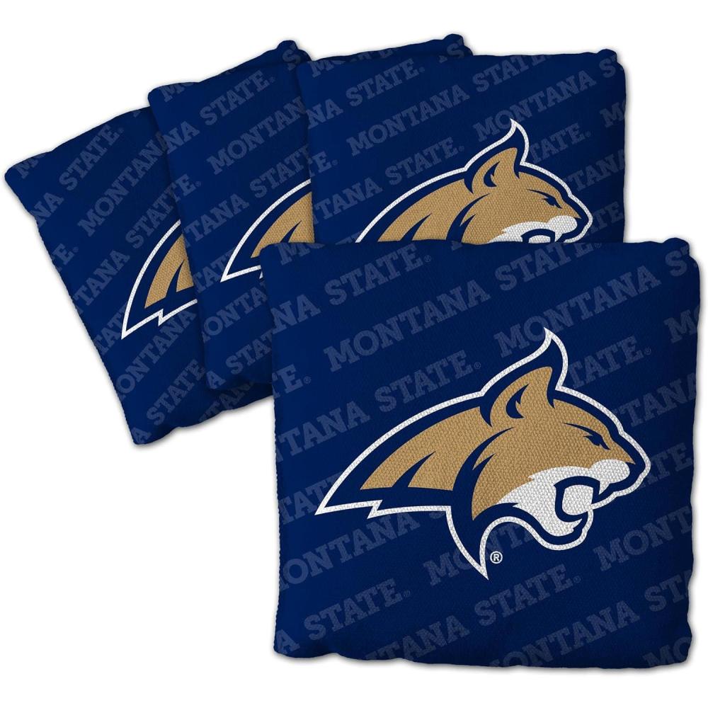 imageYouTheFan OfficiallyLicensed NCAA Set of 4 Cornhole Bags  All Weather Regulation 6 x 6 Size  16oz Weight  Designed in USAMontana State Bobcats  Blue